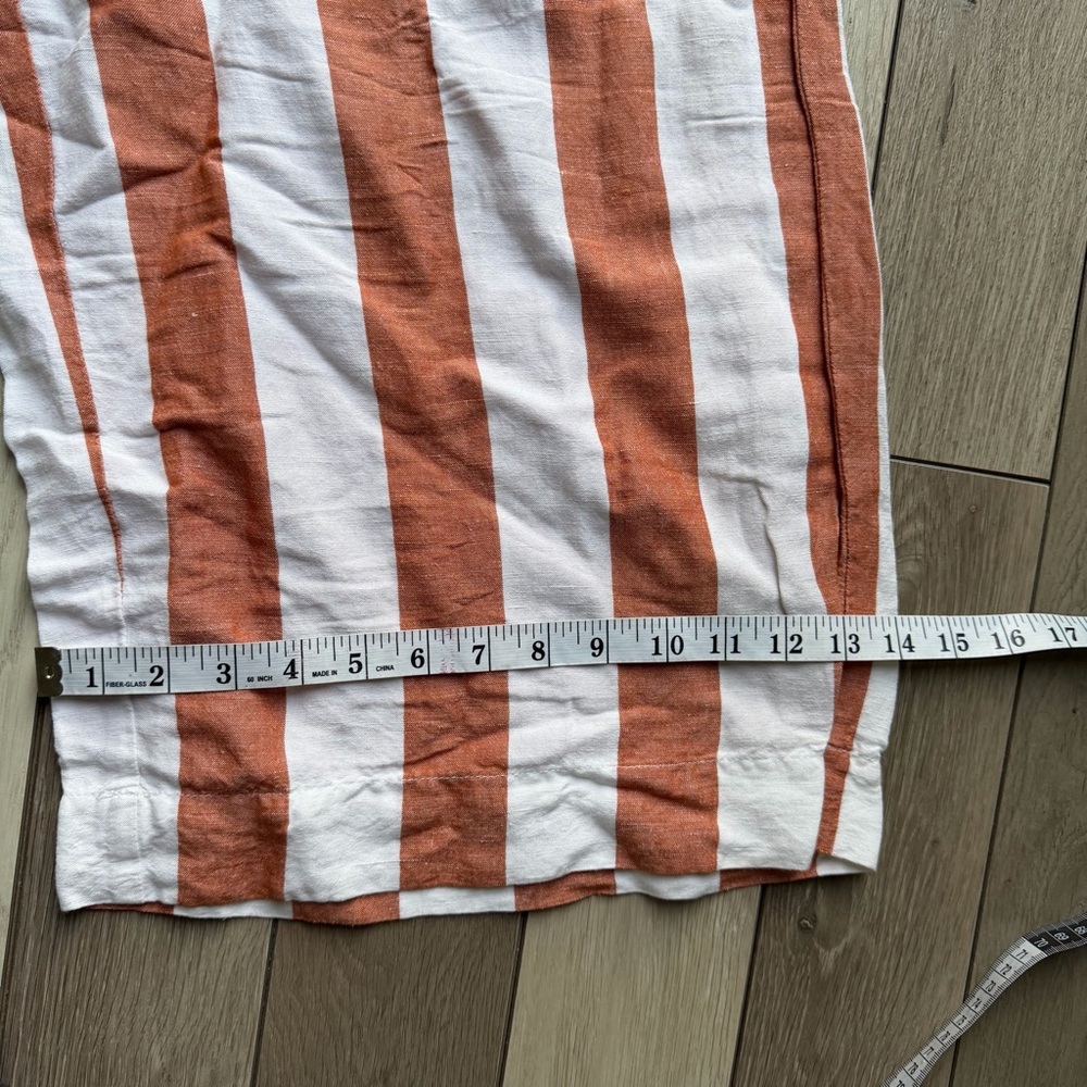 Madewell White & Rust Striped Wide-Leg Cropped Pants - Picture 8 of 8